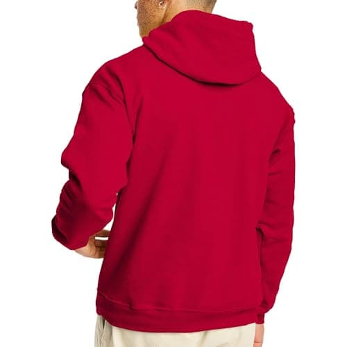 Hanes Men's Pullover EcoSmart Hooded Sweatshirt, Deep Red, X-Large - Image 3