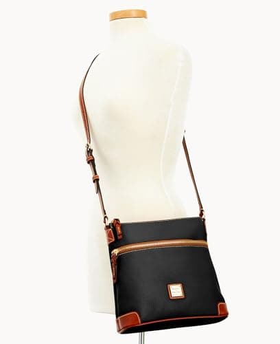 Dooney & Bourke Women's Crossbody in Pebble Grain Leather, Large Handbag with Adjustable Shoulder Strap, Black - Image 6