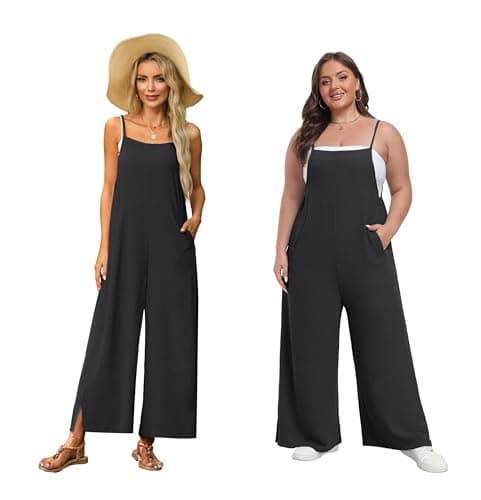 Lepunuo Womens Jumpsuits Casual Black Rompers for Women Summer Boho Plus Size Loose Fit Grils Baggy Overalls Linen - Image 5