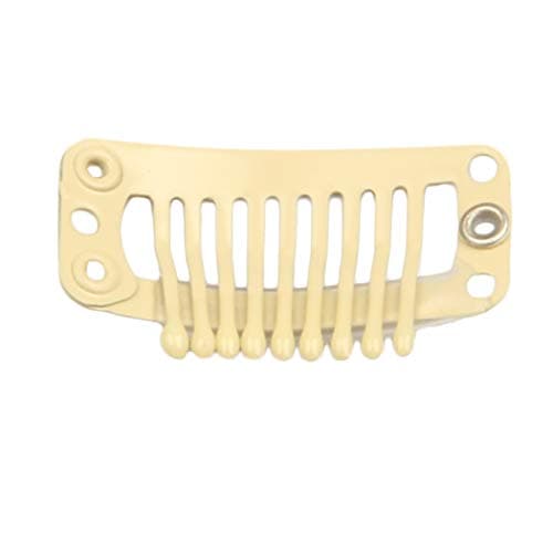 30pcs 9 Teeth Stainless Steel Snap Comb Wig Clips, Hair Extension Clips, Wig Accessories Clip with 30 Assorted Sewing Needles and 2 Rolls Thread (Beige) - Image 4
