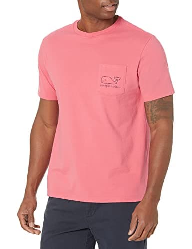 vineyard vines Men's Short-Sleeve Vintage Whale Pocket Tee, Jetty Red, X-Large