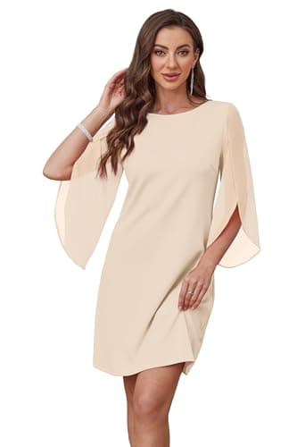 RUMIA Vestidos Casuales para Mujer 2025 Wedding Guest Dresses Cocktail Dresses Apricot M - Image 2