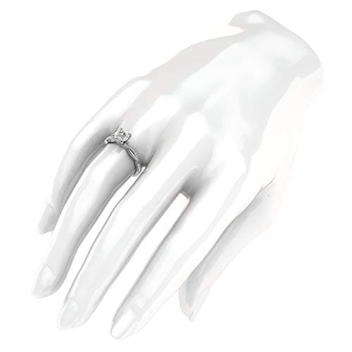 14k White Gold 4-Prong Petite Twisted Vine 1.0 CT Genuine Moissanite Engagement Ring Promise Bridal Ring (7) - Image 4