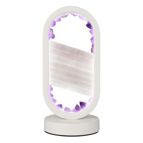 GC QUILL Natural Amethyst and Selenite Crystal Healing Night Table Lamp –3-Color Dimmable Mood Lighting for Meditation Relaxation and Restful Sleep, Purple Crystal Bedroom Decor - Image 9