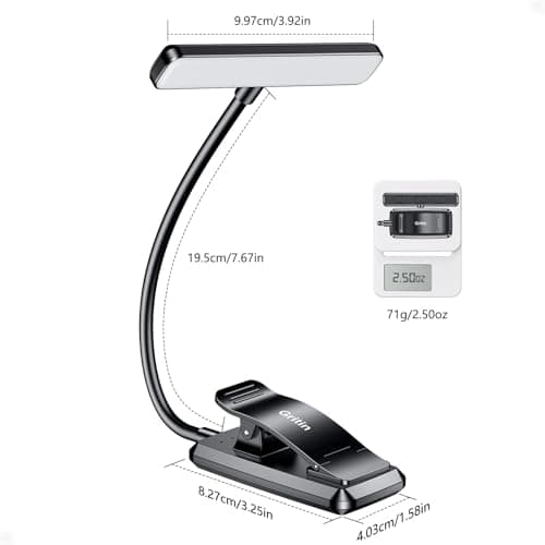 Gritin 19 LED Rechargeable Book Light for Reading in Bed with Memory Function- Eye Caring 3 Color Temperatures,Stepless Dimming Brightness,80 Hrs Runtime Lightweight Clip on Light for Book Lovers - Image 8