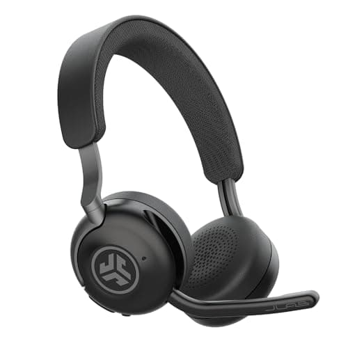 JLab Epic Work Wireless Headset with Microphone, Smart Active Noise Cancellation, Charging Hub, 90+ Playtime, Quick Mute, Bluetooth Headphones, Multipoint Connect, PC, Laptop, Mobile, (1 Pack)