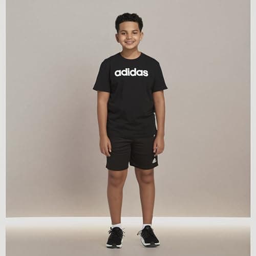 adidas Boys' Short Sleeve AEROREADY Performance Logo Tee T-Shirt, Black, Medium - Image 5