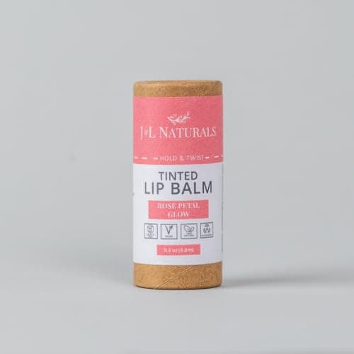 J&L Naturals Tinted Lip Balm | Vegan & Cruelty Free Lip Stain | Zero Waste Makeup | Plastic-Free, Hydrating & Moisturizing Lip Tint | Made in US (Duo (2-Pack), Rose Petal Glow) - Image 5