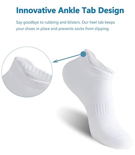 Irisbear Ankle Socks for Women Running Athletic Low Cut Tab Sports No Show Socks 6-Pairs White/Black/Gray - Image 3