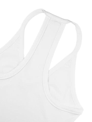 iGENJUN Workout Tops for Women Racerback Tank Tops 2025 Yoga Gym Ribbed Sleeveless Shirts Clothes,M,White - Image 3