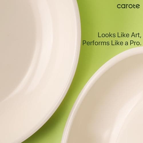 CAROTE 19pcs Pots and Pans Set Non Stick, Ceramic Cookware Sets, Oven/Fridge Safe, Space Saving Pots Set, Nonstick Cooking Set with Versatile Detachable Handle, Induction RV Set, Cream White - Image 4
