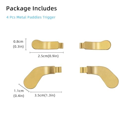 Mcbazel Metal Stainless Steel Paddles Trigger for Xbox Elite/Elite 2, Replacement Parts Accessories Kits Metal Paddles Compatible with Xbox Elite/Elite 2 Controller - 4 Pcs (Gold) - Image 8