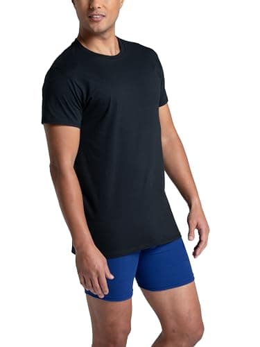 Fruit of the Loom Men's Eversoft Cotton Crew Neck T-Shirt - 6 Pack, Regular Fit, Black, XL - Image 2