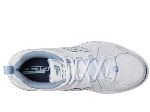 New Balance Women's 608 V5 Cross Trainer, White/Light Blue, 8.5 Wide - Image 5