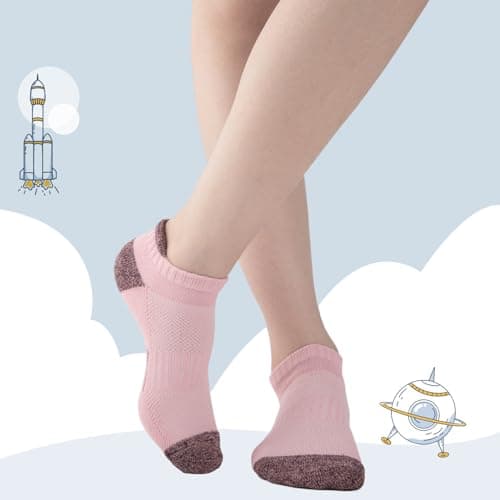 Comfoex Girls Socks Ankle Athletic Socks For Kids 4-6 6-8 8-10 Years Old Short Socks With Cushioned Sole 8 Pairs - Image 6