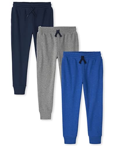 The Children's Place,Fleece Jogger Sweatpants,3 Pack,Renew Blue,Medium (7/8)