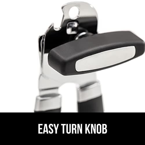 The Original GORILLA GRIP Heavy Duty Stainless Steel Smooth Edge Manual Can Opener and Bottle Openers, Soft Ergonomic Handle, Oversized Handheld Easy Turn Knob, Multifunctional Kitchen Tool, Black - Image 8