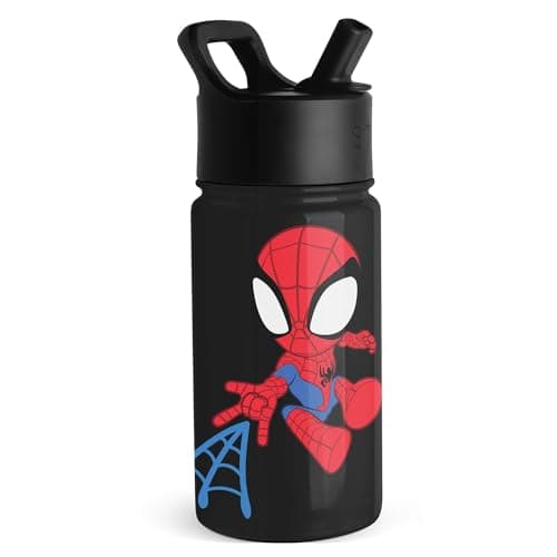 Simple Modern Kids Summit Water Bottle with Straw Lid | Marvel Spider Man 14oz Stainless Steel Cup Insulated Tumbler for Toddlers, Boys, School | Spidey Kid