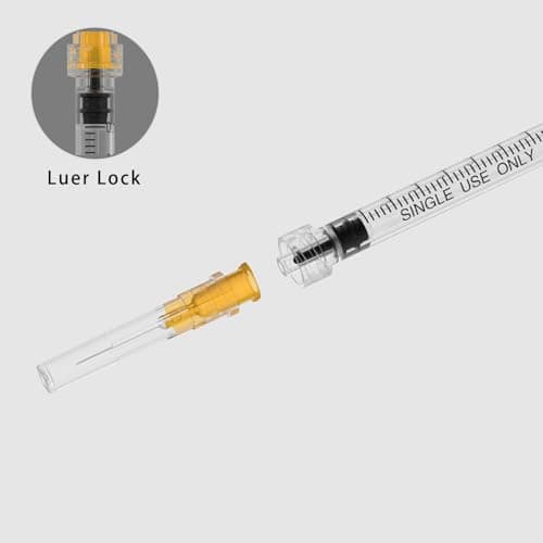25 Gauge 5/8 inch Needle with Syringe 30Pack,1ml Luer Lock Disposable Syringes with Needle,Individually Wrapped - Image 4