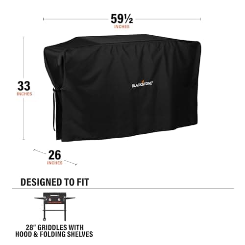 Blackstone® 5483 28" Griddle Cover, Black | Blackstone® 5483 28" Griddles with Hood, Water Resistant, Weather Resistant, Heavy Duty 600D Polyester, Cinch Straps - Image 3