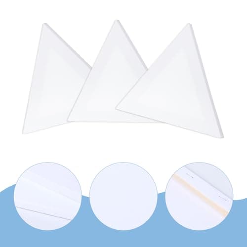 12 Pieces Stretched Canvas Blank Painting Canvas 8 Inch Panel Artist White Canvas Boards Triangle Square Hexagon Round Shape Canvas Frame for Acrylic Pouring Oil Painting - Image 6