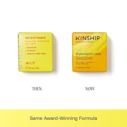 Kinship Brightwave Vitamin C Under Eye Brightener Cream for Sensitive Skin | Dark Circles Under Eye Treatment | Diminishes Fine Lines | Hydrating Eye Cream w/Antioxidants | Fragrance Free, (0.5 Oz) - Image 5