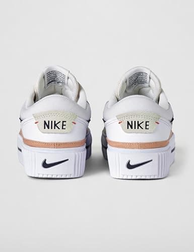 Nike Women's Court Legacy Sneaker, White/Black/Hemp/Team Orange, 7 - Image 6