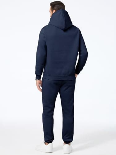 JMIERR Track Suits Set 2 Piece Airport Couple Outfits Long Sleeve Essentials Hoodies Sweatshirts Joggers Baggy Sweatpants Fall Tracksuit Sweatsuits Matching Lounge Sets, XL, Navy Blue - Image 3