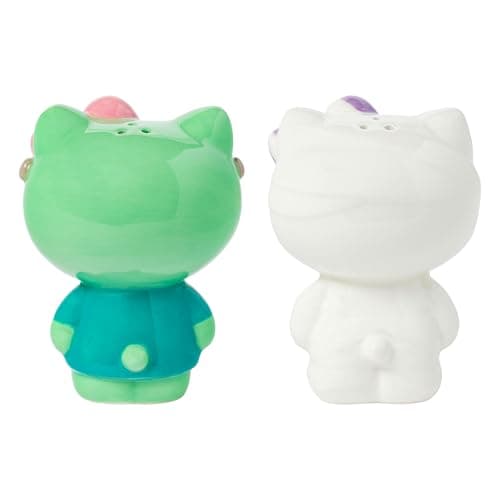 Silver Buffalo Sanrio Hello Kitty Halloween Ceramic Salt and Pepper Shaker Set, 5” L x 2” W x 3.5” H - Image 2
