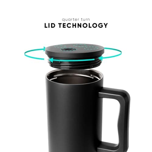 Simple Modern 40 oz Trek Tumbler with Handle and Straw Lid | Cup Holder Friendly Insulated Stainless Steel Travel Mug | Midnight Black - Image 8