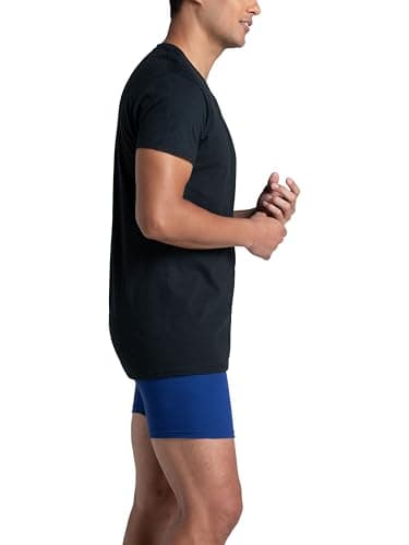 Fruit of the Loom Men's Eversoft Cotton Crew Neck T-Shirt - 6 Pack, Regular Fit, Black, XL - Image 3