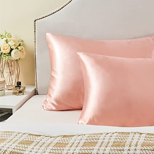 BEDELITE Satin Pillowcase for Hair and Skin, Super Soft and Cooling Similar to Silk Pillow Cases 2 Pack with Envelope Closure, Gift for Women Men(20"x26" Standard Size, Coral) - Image 7