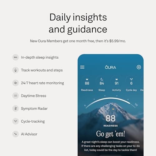 Oura Ring 5 Smart Ring - Silver - Size 7 - Fitness & Sleep Tracker - Image 5