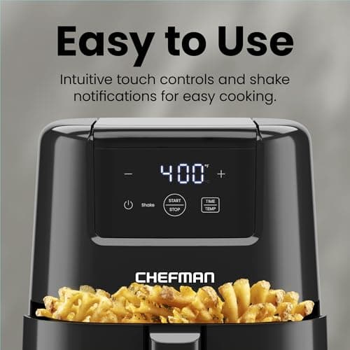 CHEFMAN 2 Qt Mini Air Fryer – Digital Space-Saving Compact Air Fryer with Nonstick and Dishwasher Safe Basket, Quick & Easy Meals in Minutes, Features Digital Timer and Shake Reminder – Black - Image 5