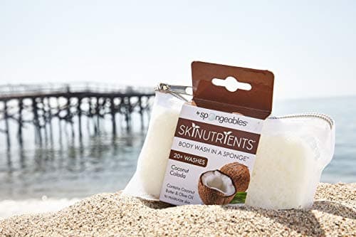 Spongeables Skinutrients Anti-Cellulite Body Wash in a Sponge, Spa Cellulite Massager, Reduce The Appearance Of Cellulite, Moisturizer and Exfoliator, Colada Coconut, 1 Count - Image 3