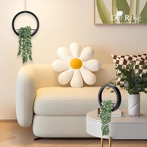 Der Rose 2 Pack Fake Plants Hanging Artificial Succulents Plants in Black Pots for Living Room Bathroom Accessories Boho Farmhouse Wall Decor - Image 7