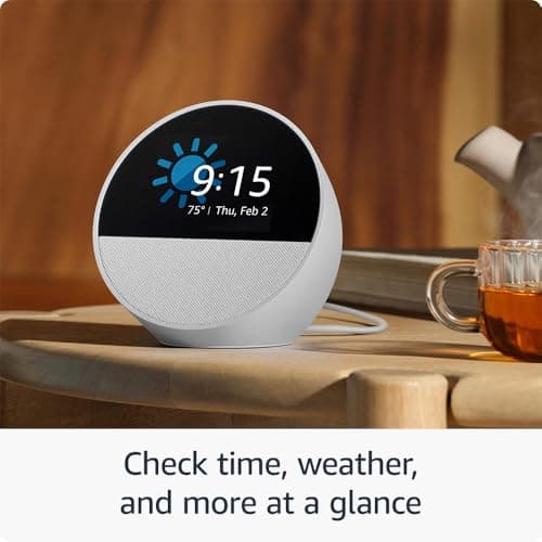 Amazon Echo Spot (newest model), Great for nightstands, offices and kitchens, Smart alarm clock with Alexa, Black - Image 2