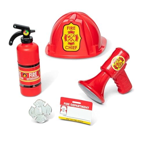 Melissa & Doug Fire Chief Role Play Costume Dress-Up Set, Pretend Play Firefighter Outfit with Realistic Accessories for Kids and Toddlers Ages 3+ - Image 7