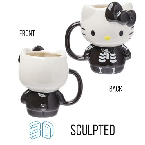 Silver Buffalo Sanrio Hello Kitty Halloween Skeleton Costume Ceramic 3D Sculpted Mug, 20 Ounces - Image 2
