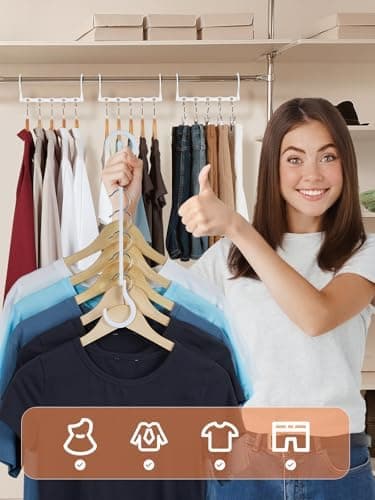HOUSE DAY Space Saving Hangers 16 Pack, Closet Organizers and Storage - Image 4