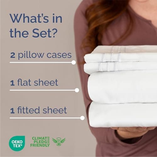 Queen Size 4 Piece Sheet Set - Comfy Breathable & Cooling Bed Sheets Set - Hotel Luxury Bedding for Women, Men, Kids & Teens - Deep Pockets, Easy Secure Fit, Soft and Wrinkle Free - Oeko-Tex - White - Image 2