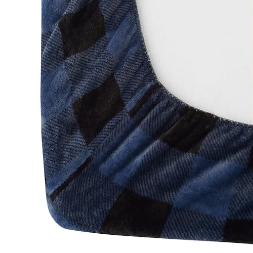 Elegant Comfort Luxuriously Soft 4-Piece Velvet Plush Flannel Sheet Set - Premium Quality - Cozy Warm, Anti-Static, Non Pilling Fuzzy Velvet Flannel Fleece Deep Pocket Sheet Set - Queen, Buffalo Blue - Image 4