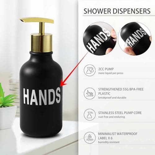 XLHOMO 25PCS Black Bathroom Accessories Sets Complete, with Shower Curtain, Rugs, Trash Can and Toilet Brush, Soap Dispenser, Toothbrush Holder and Cup, Soap Dish, Qtip Holder, Bathroom Decor Sets - Image 5