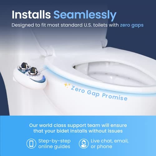 LUXE Bidet NEO 120 - Self-Cleaning Nozzle, Fresh Water Non-Electric Bidet Attachment for Toilet Seat, Adjustable Water Pressure, Rear Wash (White) - Image 4