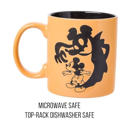 Silver Buffalo Disney Mickey Mouse Halloween Spooky Ghost Shadow Wax Resist Ceramic Mug, 20 Ounces - Image 3