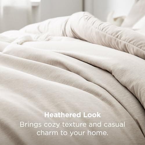 Bedsure Queen Comforter Set - Beige Comforter Queen Size, Soft Bedding for All Seasons, Cationic Dyed Bedding Set, 3 Pieces, 1 Comforter (90"x90") and 2 Pillow Shams (20"x26"+2") - Image 5