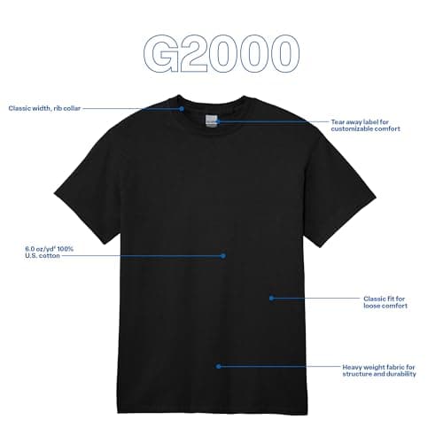 Gildan Men's Ultra Cotton T-Shirt, Style G2000, Multipack, Black (2-Pack), X-Large - Image 4