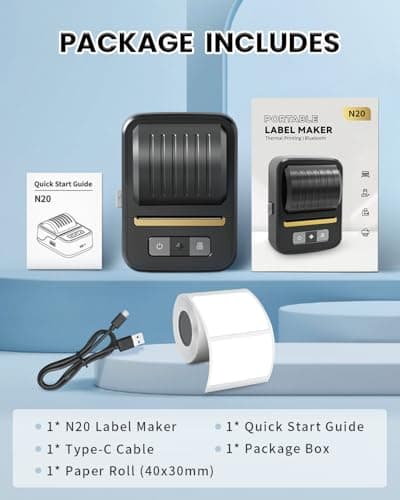 NDYIN Label Makers, Label Maker Machine with Tape, Bluetooth Label Maker, Portable Thermal 2 Inch Label Printer for Small Business, Barcode, Address, Logo, Clothing, Sticker Printer for Phones & PC - Image 8