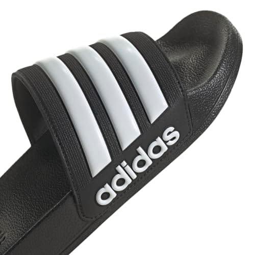 adidas Unisex-Adult Adilette Shower, Black/White/Black, 8 | Slide-In Sandal, Cloudfoam Cushioning, Contoured Footbed, Quick Dry, For Everyday Wear - Image 6