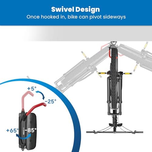 Mount-It! Swivel Bike Wall Mount – Heavy-Duty Vertical Bike Rack for Garage & Home – Space-Saving Wall Mounted Bike Hanger – Holds Up to 66 lbs – Bike Storage Hook for Road, Mountain & Hybrid Bikes - Image 3
